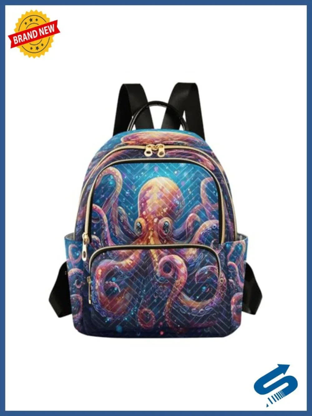 Kraken Women Backpack Purse Fashion Shoulder Bag Daypack Travel 10L